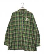 Hysteric Glamourヒステリックグラマー）の古着「STILL CRAZY ビッグシャツ」｜グリーン