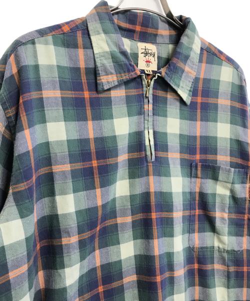 stussy（ステューシー）stussy (ステューシー) ハーフジップチェックシャツ マルチカラー サイズ:XL　　　の古着・服飾アイテム