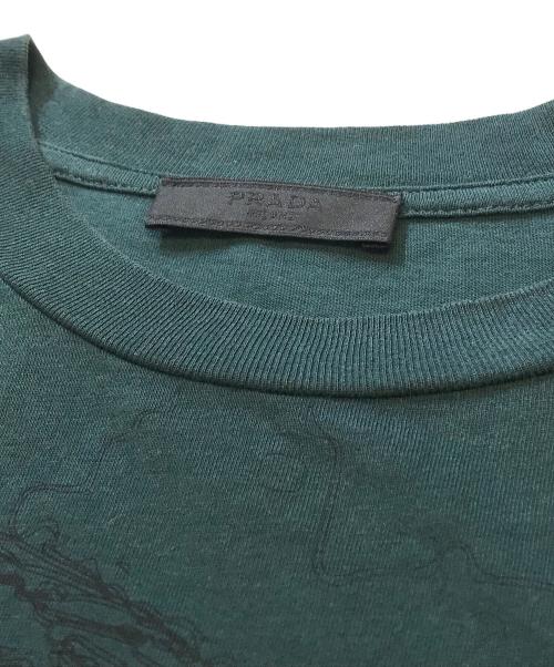 PRADA（プラダ）PRADA (プラダ) プリントTシャツ グリーン サイズ:Lの古着・服飾アイテム