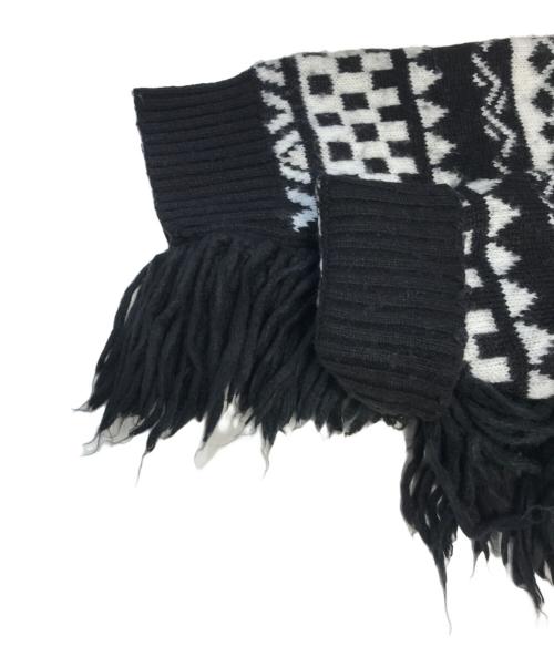 KTZ（ケーティーゼット）KTZ (ケーティーゼット) フリンジニット ブラック サイズ:Mの古着・服飾アイテム