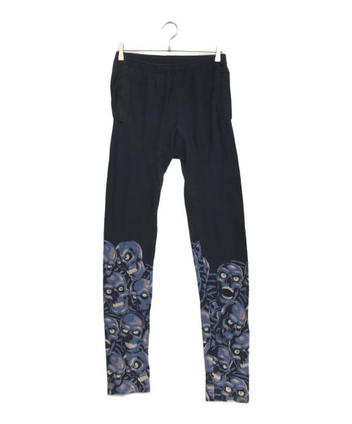 BERNHARD WILLHELM（ベルンハルト ウィルヘルム）BERNHARD WILLHELM (ベルンハルト ウィルヘルム) スカルプリントスウェットパンツ ブラック サイズ:999の古着・服飾アイテム