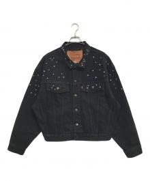 LEVI'S（リーバイス）の古着「スタッズリメイク ブラックデニムジャケット」｜ブラック