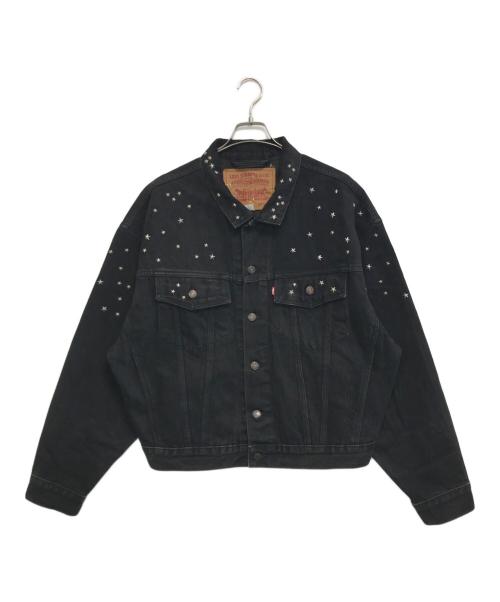 LEVI'S（リーバイス）LEVI'S (リーバイス) スタッズリメイク ブラックデニムジャケット ブラック サイズ:Mの古着・服飾アイテム
