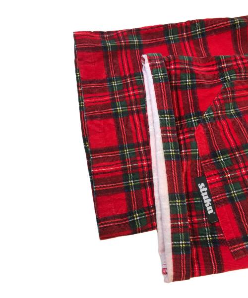 stuka（ストゥーカ）stuka (ストゥーカ) コーデュロイチェックパンツ レッド サイズ:32の古着・服飾アイテム