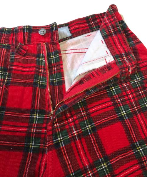 stuka（ストゥーカ）stuka (ストゥーカ) コーデュロイチェックパンツ レッド サイズ:32の古着・服飾アイテム