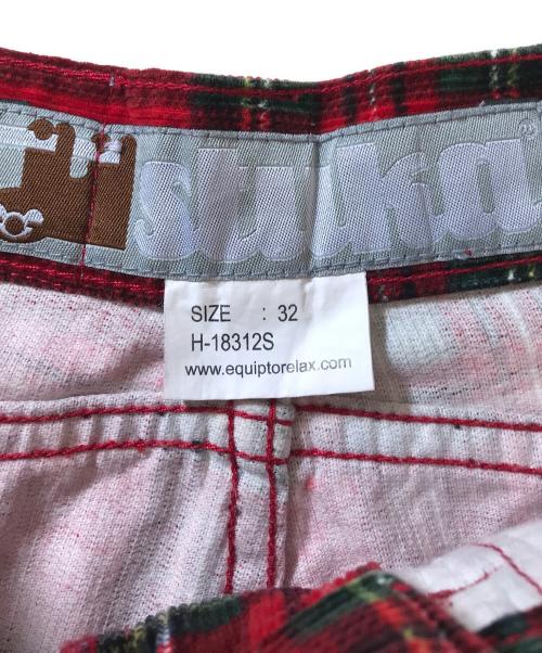 stuka（ストゥーカ）stuka (ストゥーカ) コーデュロイチェックパンツ レッド サイズ:32の古着・服飾アイテム
