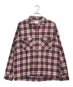 kentfieldケントフィールド）の古着「オープンカラーチェックシャツ」｜レッド