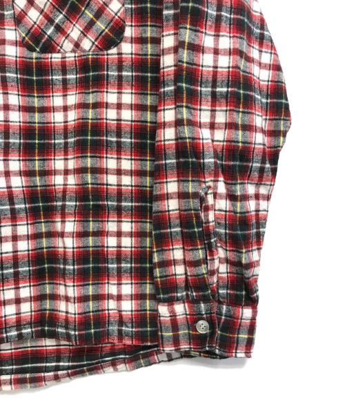 kentfield（ケントフィールド）kentfield (ケントフィールド) オープンカラーチェックシャツ レッド サイズ:Mの古着・服飾アイテム