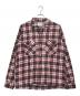 kentfield（ケントフィールド）の古着「オープンカラーチェックシャツ」｜レッド