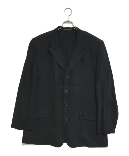 Yohji Yamamoto pour homme（ヨウジヤマモト プールオム）Yohji Yamamoto pour homme (ヨウジヤマモト プールオム) リネンジャケット ブラック サイズ:4の古着・服飾アイテム