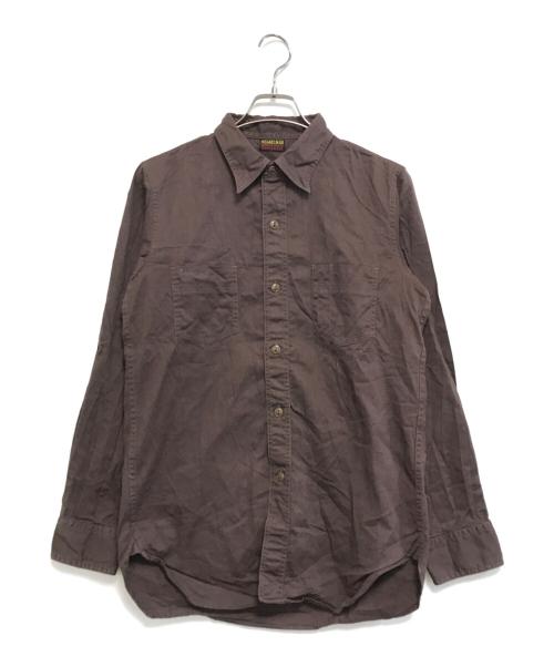 ATLAST & CO（アットラスト）ATLAST & CO (アットラスト) チンスト付シャツ ブラウン サイズ:2の古着・服飾アイテム