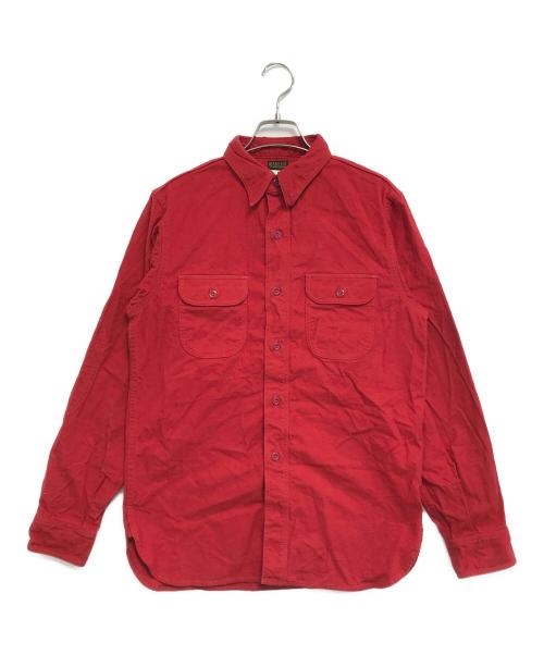 ATLAST & CO（アットラスト）ATLAST & CO (アットラスト) マチ付きシャモアクロスシャツ レッド サイズ:14の古着・服飾アイテム