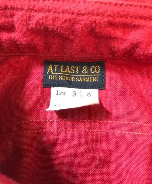 ATLAST & CO（アットラスト）ATLAST & CO (アットラスト) マチ付きシャモアクロスシャツ レッド サイズ:14の古着・服飾アイテム