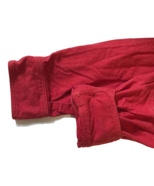 ATLAST & CO（アットラスト）ATLAST & CO (アットラスト) マチ付きシャモアクロスシャツ レッド サイズ:14の古着・服飾アイテム