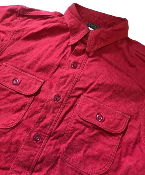 ATLAST & CO（アットラスト）ATLAST & CO (アットラスト) マチ付きシャモアクロスシャツ レッド サイズ:14の古着・服飾アイテム
