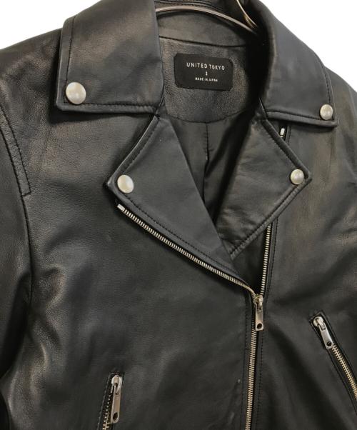 UNITED TOKYO（ユナイテッドトーキョー）UNITED TOKYO (ユナイテッドトーキョー) レザーライダースジャケット ブラック サイズ:2の古着・服飾アイテム