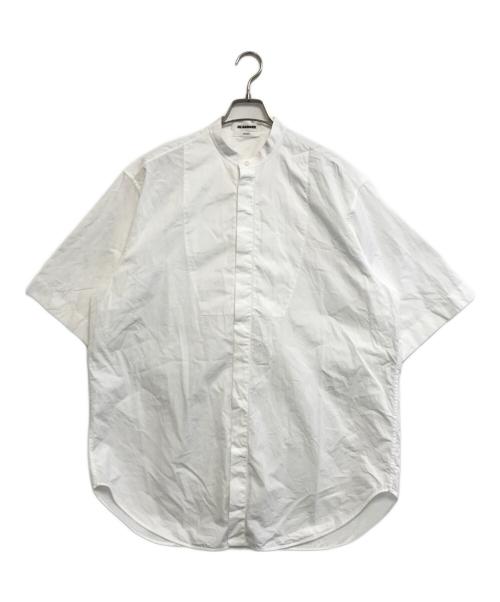 JIL SANDER（ジルサンダー）JIL SANDER (ジルサンダー) 半袖バンドカラーシャツ ホワイト サイズ:41/16の古着・服飾アイテム