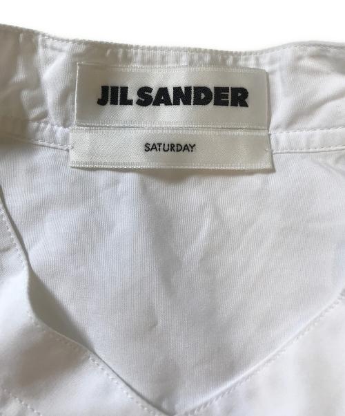 JIL SANDER（ジルサンダー）JIL SANDER (ジルサンダー) 半袖バンドカラーシャツ ホワイト サイズ:41/16の古着・服飾アイテム