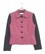 Christian Diorクリスチャン ディオール）の古着「ツイード切替ジャケット」｜ピンク
