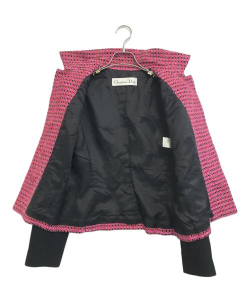 Christian Dior（クリスチャン ディオール）Christian Dior (クリスチャン ディオール) ツイード切替ジャケット ピンク サイズ:表記なしの古着・服飾アイテム