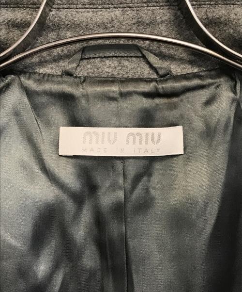 MIU MIU（ミュウミュウ）MIU MIU (ミュウミュウ) ウールナポレオンコート グレー サイズ:46の古着・服飾アイテム