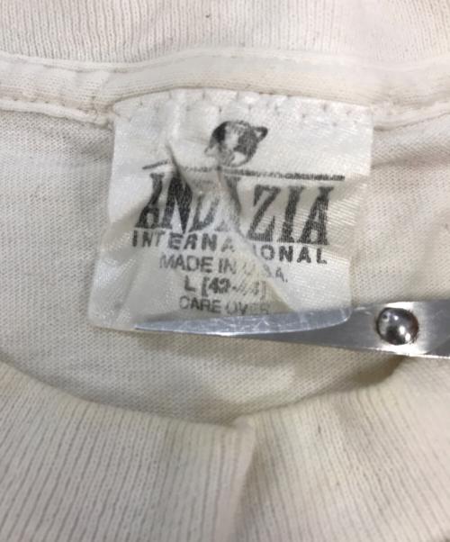 ANDAZIA（アンダジア）ANDAZIA (アンダジア) 両面プリントアートＴシャツ ホワイト サイズ:Lの古着・服飾アイテム