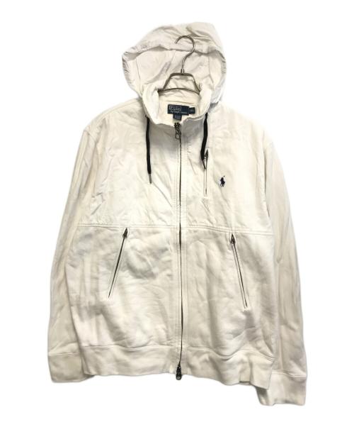 POLO RALPH LAUREN（ポロ・ラルフローレン）POLO RALPH LAUREN (ポロ・ラルフローレン) スウェット切替ジャケット ホワイト サイズ:XXLの古着・服飾アイテム