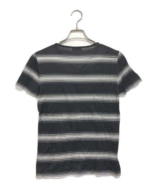 DIOR HOMME（ディオール オム）DIOR HOMME (ディオール オム) クロスデザインボーダーTシャツ ブラック サイズ:表記なしの古着・服飾アイテム