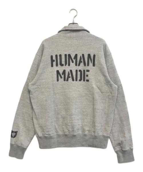 HUMAN MADE（ヒューマンメイド）HUMAN MADE (ヒューマンメイド) ハーフジップスウェット グレー サイズ:XXLの古着・服飾アイテム