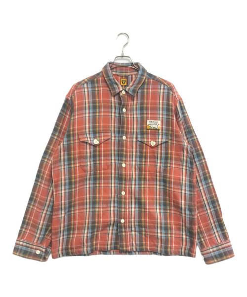 HUMAN MADE（ヒューマンメイド）HUMAN MADE (ヒューマンメイド) チェックネルシャツ レッド サイズ:XLの古着・服飾アイテム