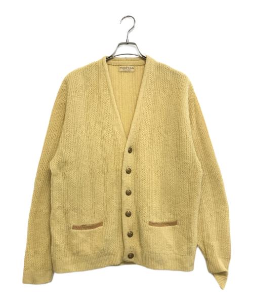 PURITAN（ピューリタン）PURITAN (ピューリタン) ニットカーディガン 黄緑 サイズ:Lの古着・服飾アイテム