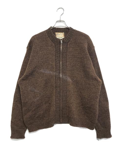 Brentwood（ブレントウッド）Brentwood (ブレントウッド) ジップニットカーディガン ブラウン サイズ:XL　　　の古着・服飾アイテム