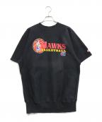 Championチャンピオン）の古着「半袖リバースウィーブスウェット」｜ブラック