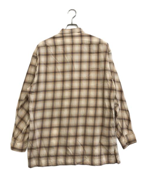 un/unbient（アン/アンビエント）un/unbient (アン/アンビエント) Their Shirt BEIGE TARTAN ブラウン サイズ:1の古着・服飾アイテム