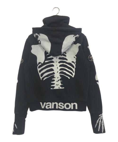 VANSON（バンソン）VANSON (バンソン) スカルボーンパーカー ブラック サイズ:Mの古着・服飾アイテム