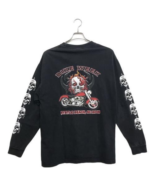 WEST COAST CHOPPERS（ウエストコーストチョッパーズ）WEST COAST CHOPPERS (ウエストコーストチョッパーズ) 袖プリント長袖Tシャツ ブラック サイズ:XLの古着・服飾アイテム