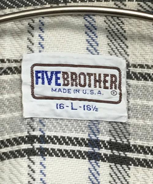 FIVE BROTHER（ファイブブラザー）FIVE BROTHER (ファイブブラザー) チェックネルシャツ ベージュ サイズ:Lの古着・服飾アイテム