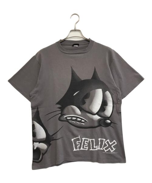 キャラクターTシャツ（キャラクターTシャツ）キャラクターTシャツ (キャラクターTシャツ) 90s Felix the Cat(フィリックス・ザ・キャット)キャラクターTシャツ グレー サイズ:Lの古着・服飾アイテム