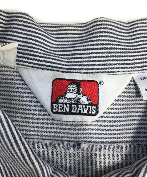 BEN DAVIS（ベンデイビス）BEN DAVIS (ベンデイビス) ヒッコリーハーフジップワークシャツ ブルー サイズ:Lの古着・服飾アイテム
