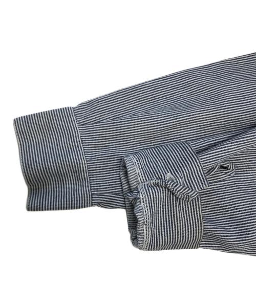 BEN DAVIS（ベンデイビス）BEN DAVIS (ベンデイビス) ヒッコリーハーフジップワークシャツ ブルー サイズ:Lの古着・服飾アイテム