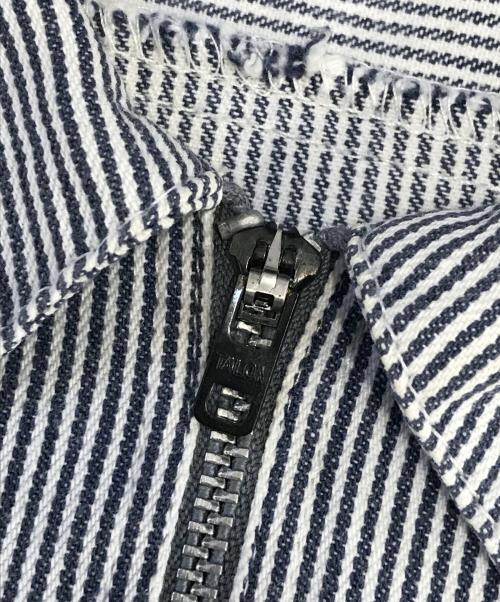 BEN DAVIS（ベンデイビス）BEN DAVIS (ベンデイビス) ヒッコリーハーフジップワークシャツ ブルー サイズ:Lの古着・服飾アイテム