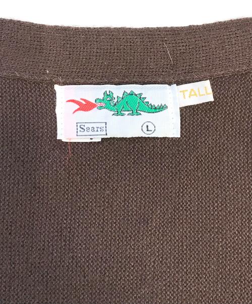 Sears（シアーズ）Sears (シアーズ) アクリルカーディガン ブラウン サイズ:L-TALLの古着・服飾アイテム