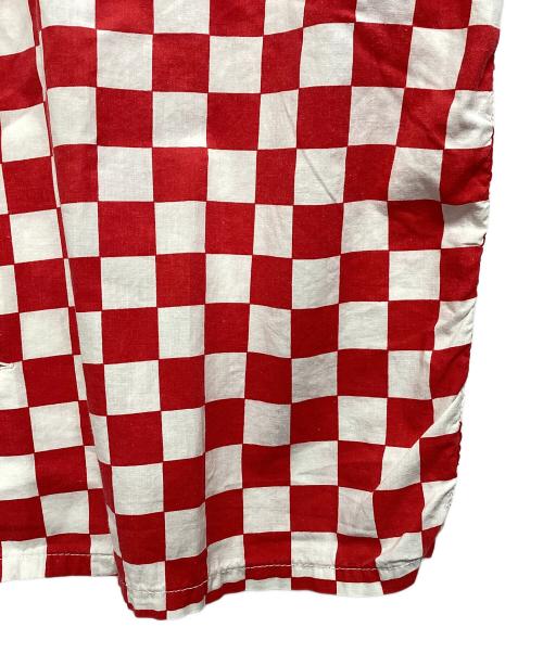 VINTAGE（ヴィンテージ）VINTAGE (ヴィンテージ) チェッカーフラッグ半袖シャツ ホワイト×レッド サイズ:不明の古着・服飾アイテム