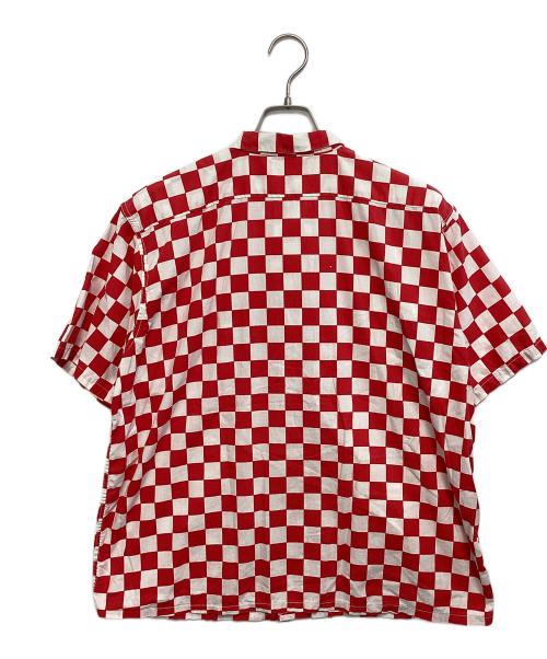 VINTAGE（ヴィンテージ）VINTAGE (ヴィンテージ) チェッカーフラッグ半袖シャツ ホワイト×レッド サイズ:不明の古着・服飾アイテム