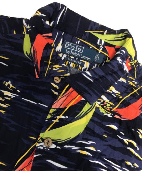 POLO RALPH LAUREN（ポロ・ラルフローレン）POLO RALPH LAUREN (ポロ・ラルフローレン) アロハシャツ ネイビー サイズ:Lの古着・服飾アイテム