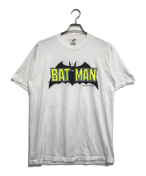 キャラクターTシャツ（キャラクターTシャツ）キャラクターTシャツ (キャラクターTシャツ) 90s BAT MAN(バットマン) キャラクターTシャツ ホワイト サイズ:Lの古着・服飾アイテム