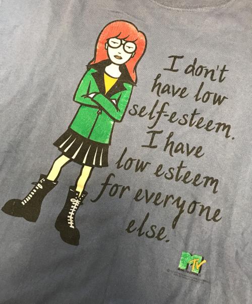 キャラクターTシャツ（キャラクターTシャツ）キャラクターTシャツ (キャラクターTシャツ) 90s DARIA(ダリア) キャラクターTシャツ ブルー サイズ:LARGELの古着・服飾アイテム
