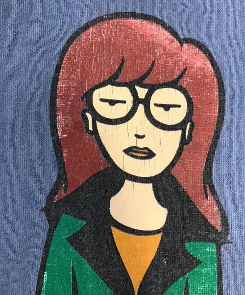 キャラクターTシャツ（キャラクターTシャツ）キャラクターTシャツ (キャラクターTシャツ) 90s DARIA(ダリア) キャラクターTシャツ ブルー サイズ:LARGELの古着・服飾アイテム