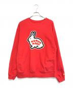 HUMAN MADEヒューマンメイド）の古着「RABBIT HEAVY WEIGHT SWEATSHIRT」｜レッド
