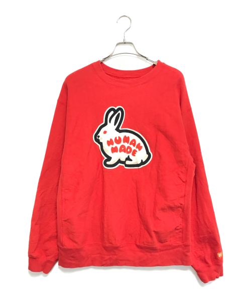 HUMAN MADE（ヒューマンメイド）HUMAN MADE (ヒューマンメイド) RABBIT HEAVY WEIGHT SWEATSHIRT レッド サイズ:XXLの古着・服飾アイテム
